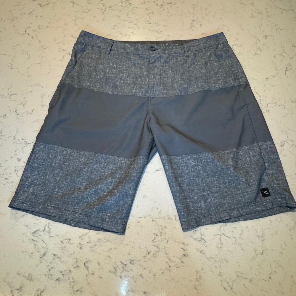 Rip Curl Boardwalk Hybrid Shorts Mens 36 Gray Colorblock Quick Dry Walkshorts